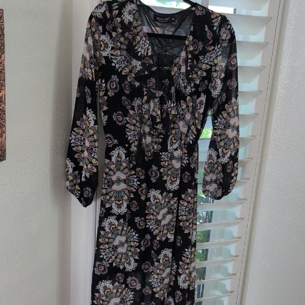 BoHo Chic Long Sleeve Floral Dress